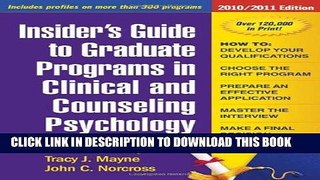 Best Seller Insider s Guide to Graduate Programs in Clinical and Counseling Psychology: 2010/2011
