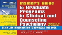Best Seller Insider s Guide to Graduate Programs in Clinical and Counseling Psychology: 2002/2003