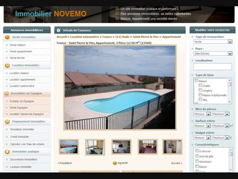 Location vacances appartement à louer Saint Pierre la mer Narbonne un bon plan bon coin Juillet Août Septembre