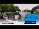 Tuned KTM Duke 200 - 0-100 km/hr | MotorBeam