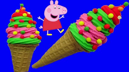 Peppa pig ToyS! - Play DOh Create Ice-cream rainbow playdough frozen Kids