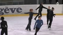 L'équipe de France junior de patinage artistique à Megève