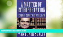 Big Deals  A Matter of Interpretation: Federal Courts and the Law (The University Center for Human