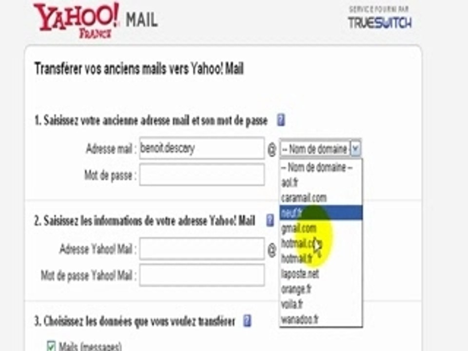 Importez vos mails de GMail ou Hotmail sur Yahoo