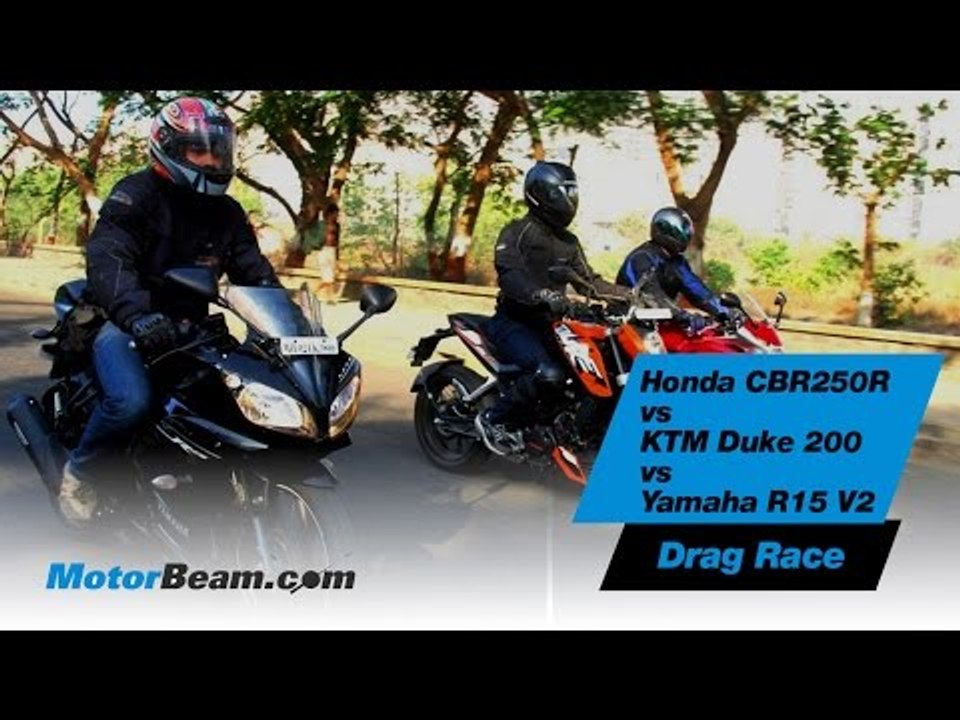 Honda CBR250R vs KTM Duke 200 vs Yamaha R15 V2