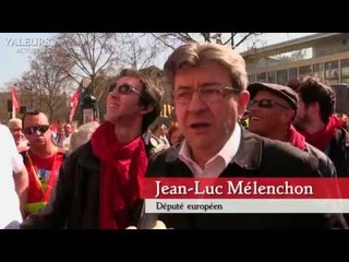 Jean-Luc Mélenchon et les grévistes contre l'austérité
