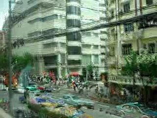 Shanghai street scene from a 2nd Floor cafe window