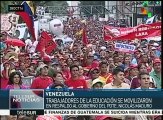 Venezuela:trabajadores de la educación se movilizan en respaldo a gob.