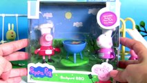 Chef Peppa Pig Cooking Pizza in the Backyard BBQ with Chef Suzy Sheep using Play Doh Grilled Pizza
