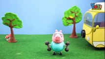 Peppa Pig English - Daddy Gets Fit - Toys Stop Motion Peppa Pig - Minions Play Doh