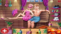 Disney Princess Elsa and Super Barbie Sauna Flirting Games for Children