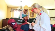 Spiderman & Frozen Elsa vs Maleficent! HELP DOCTOR! Superhero Fun in Real Life )