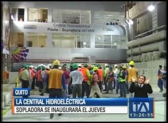 La Central Hidroeléctrica Sopladora se inaugura el jueves