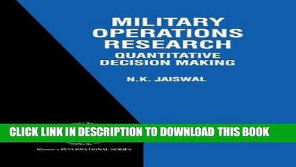 Collection Book Military Operations Research: Quantitative Decision Making