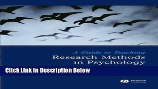 Download A Guide to Teaching Research Methods in Psychology Full Online
