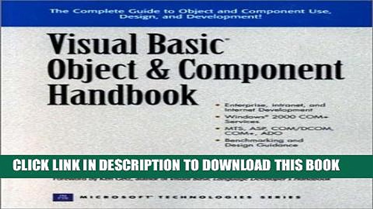 [Read PDF] Visual Basic Object and Component Handbook Download Free