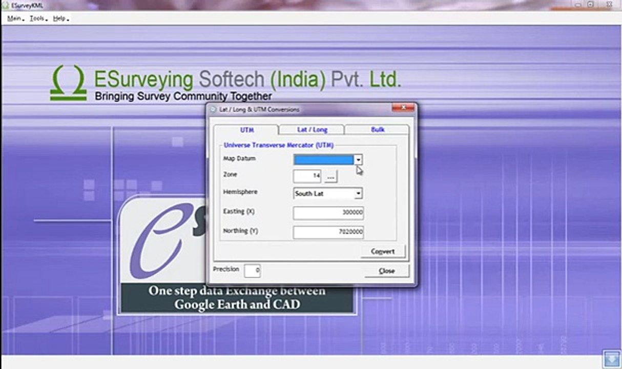 KML - Convert Universal Transverse Mercator (UTM) to Latitude Longitude (Lat - Long)