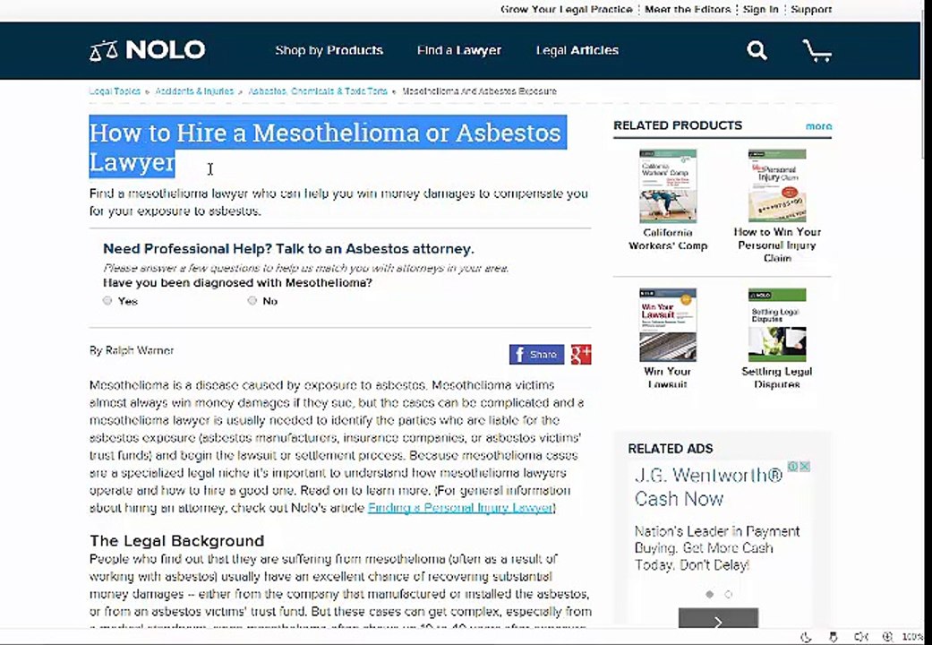 Asbestos Lawyers - Mesothelioma Lawyer