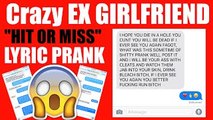 Song Lyrics Text Prank on EX GIRLFRIEND - 