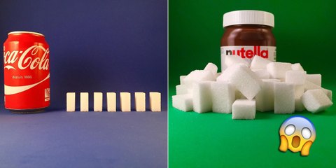 10 aliments et leur équivalent en morceaux de sucre