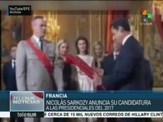 Francia: Sarkozy anuncia candidatura a presidenciales de 2017