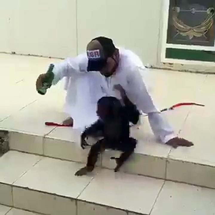 Monkey kid crying for drink