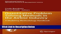 [PDF] Quantitative Problem Solving Methods in the Airline Industry: A Modeling Methodology