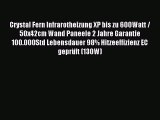 Crystal Fern Infrarotheizung XP bis zu 600Watt / 50x42cm Wand Paneele 2 Jahre Garantie 100.000Std