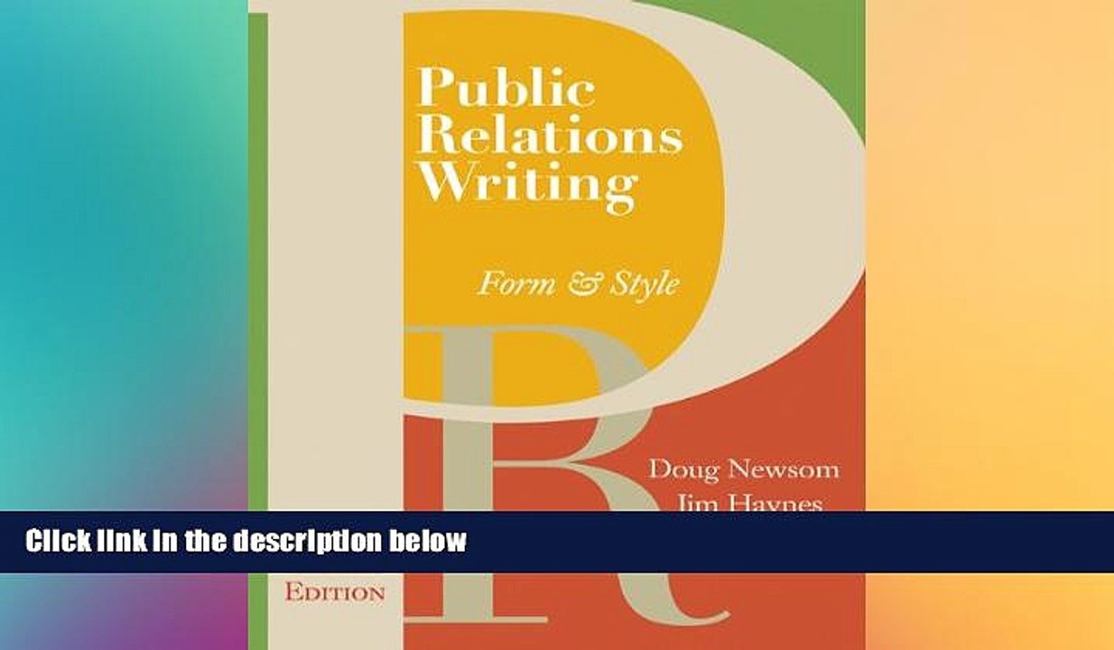EBOOK ONLINE  Public Relations Writing: Form   Style (with Errata Sheet)  FREE BOOOK ONLINE