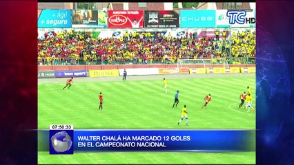 Walter Chalá ha marcado 12 goles en el Campeonato Nacional