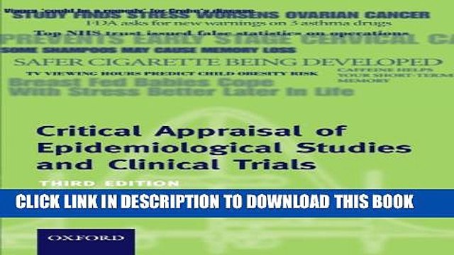 [PDF] Critical Appraisal of Epidemiological Studies and Clinical Trials (Oxford Medical