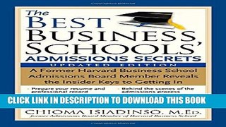 Collection Book The Best Business Schools  Admissions Secrets: A Former Harvard Business School