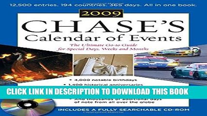 New Book Chase s Calendar of Events 2009 (Book + CD-ROM): The Ulitmate Go-To Guide for Special