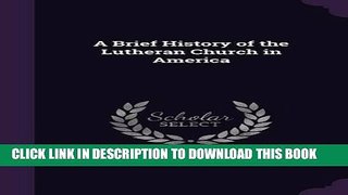 New Book A Brief History of the Lutheran Church in America