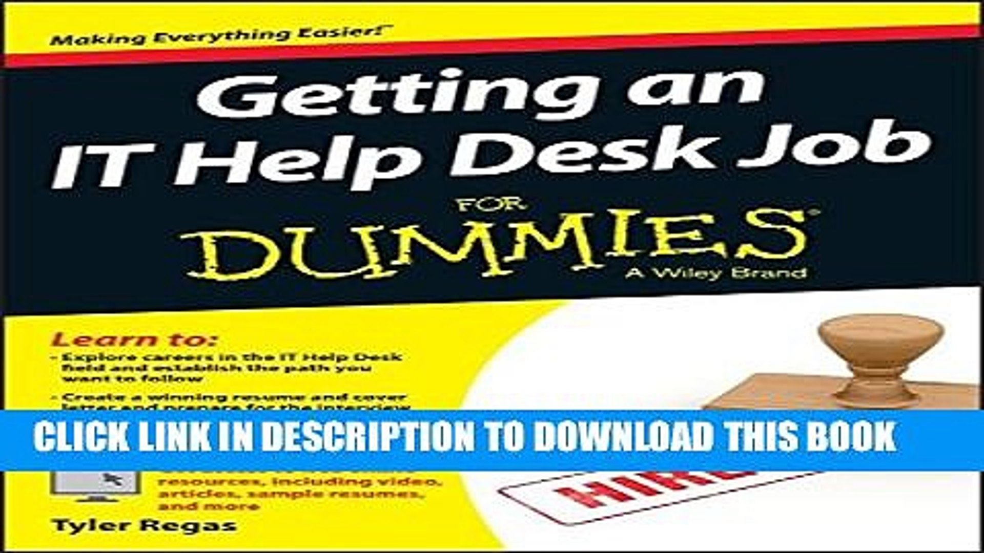 Collection Book Getting An It Help Desk Job For Dummies For