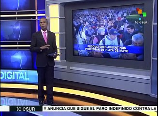 Apoyan tuiteros argentinos a campesinos que protestan en Buenos Aires