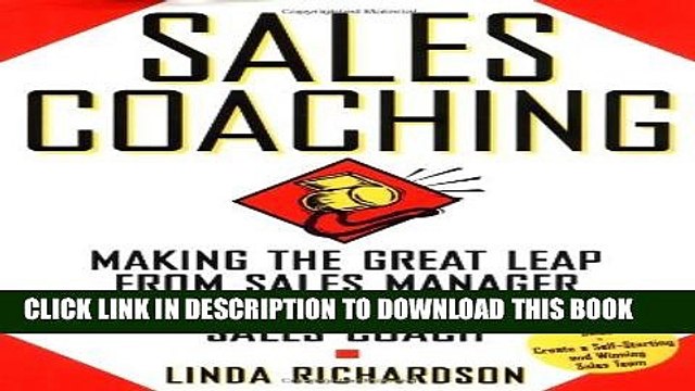 New Book Sales Coaching: Making the Great Leap from Sales Manager to Sales Coach