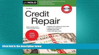 READ book  Credit Repair 10th (tenth) Edition by Robin Leonard, Attorney Margaret Reiter (2011)