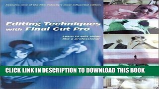 Collection Book Editing Techniques with Final Cut Pro by Michael Wohl (2001-10-22)