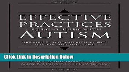 [Best] Effective Practices for Children with Autism: Educational and Behavior Support