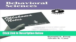 [Reads] Behavioral Sciences (Oklahoma Notes) Free Books