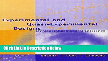 Download Video: [Get] Experimental and Quasi-Experimental Designs for Generalized Causal Inference Online New