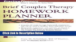 [Get] Brief Couples Therapy Homework Planner (PracticePlanners) Online New