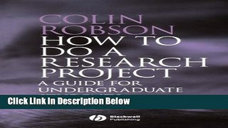 [Get] How to do a Research Project: A Guide for Undergraduate Students Free New