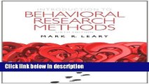 [Get] Introduction to Behavioral Research Methods (6th Edition) Free New