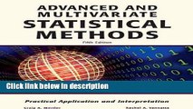 [Get] Advanced and Multivariate Statistical Methods: Practical Application and Interpretation Free