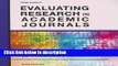 [Get] Evaluating Research in Academic Journals: A Practical Guide to Realistic Evaluation Online New