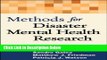 [Best] Methods for Disaster Mental Health Research Free Books