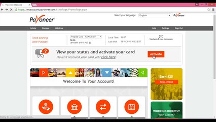 How To Activate Payoneer Card