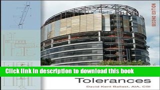 Read Handbook of Construction Tolerances  Ebook Free
